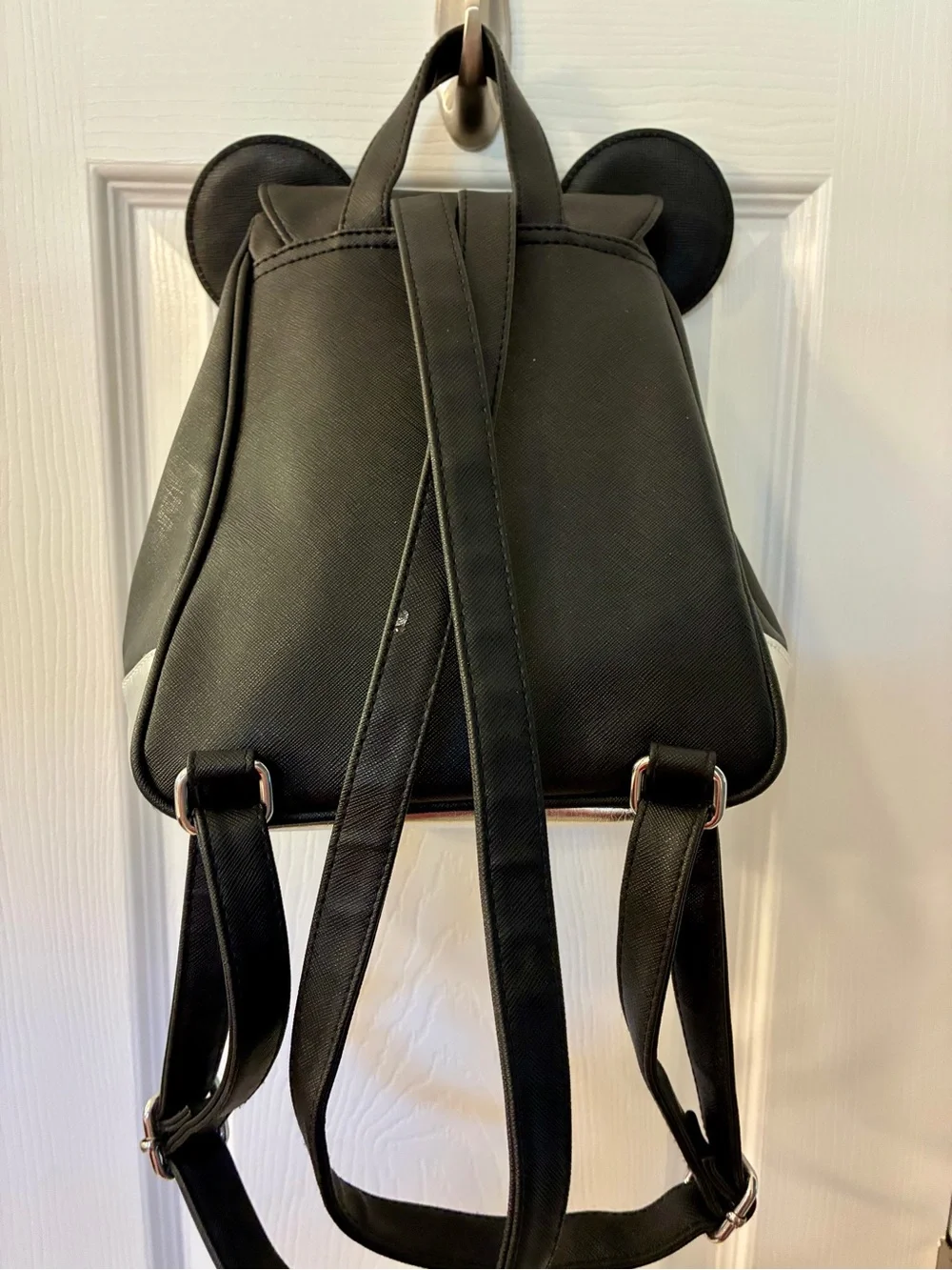 Disney Black and Silver Mickey Face Mini Backpack